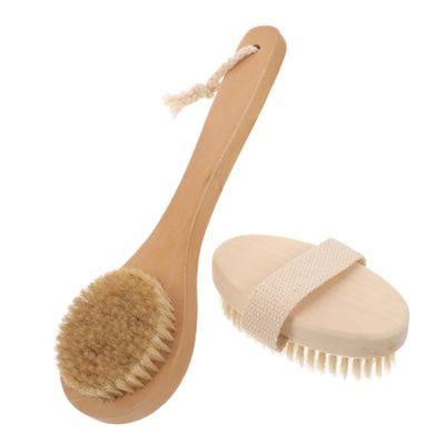 NOLITOY 2pcs Exfoliating Body Scrubber Brush Soft-bristled Handheld Bath Brush for Gentle Cleansing and Massage for Shower and Bathing Use