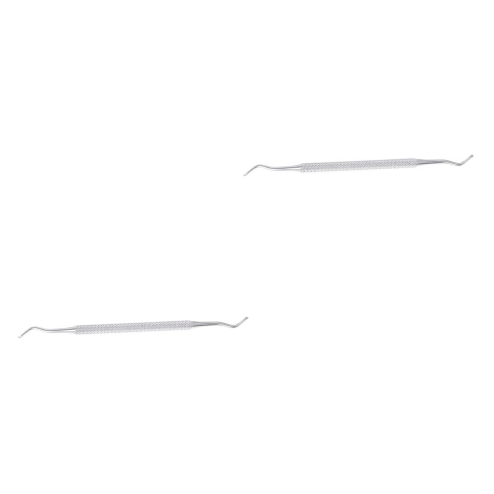 Beatifufu 2pcs Cuticle Spoon Tool Stainless Steel Nail Pusher for Men Women Portable Lightweight Design for Deep Cleaning Dual Nail Care Accessory for Home Salon Use