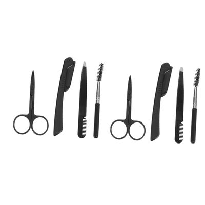 FOMIYES 2sets Complete Eyebrow Trimming Set Kit Includes Razor Scissors Tweezers and Brush for Daily Grooming