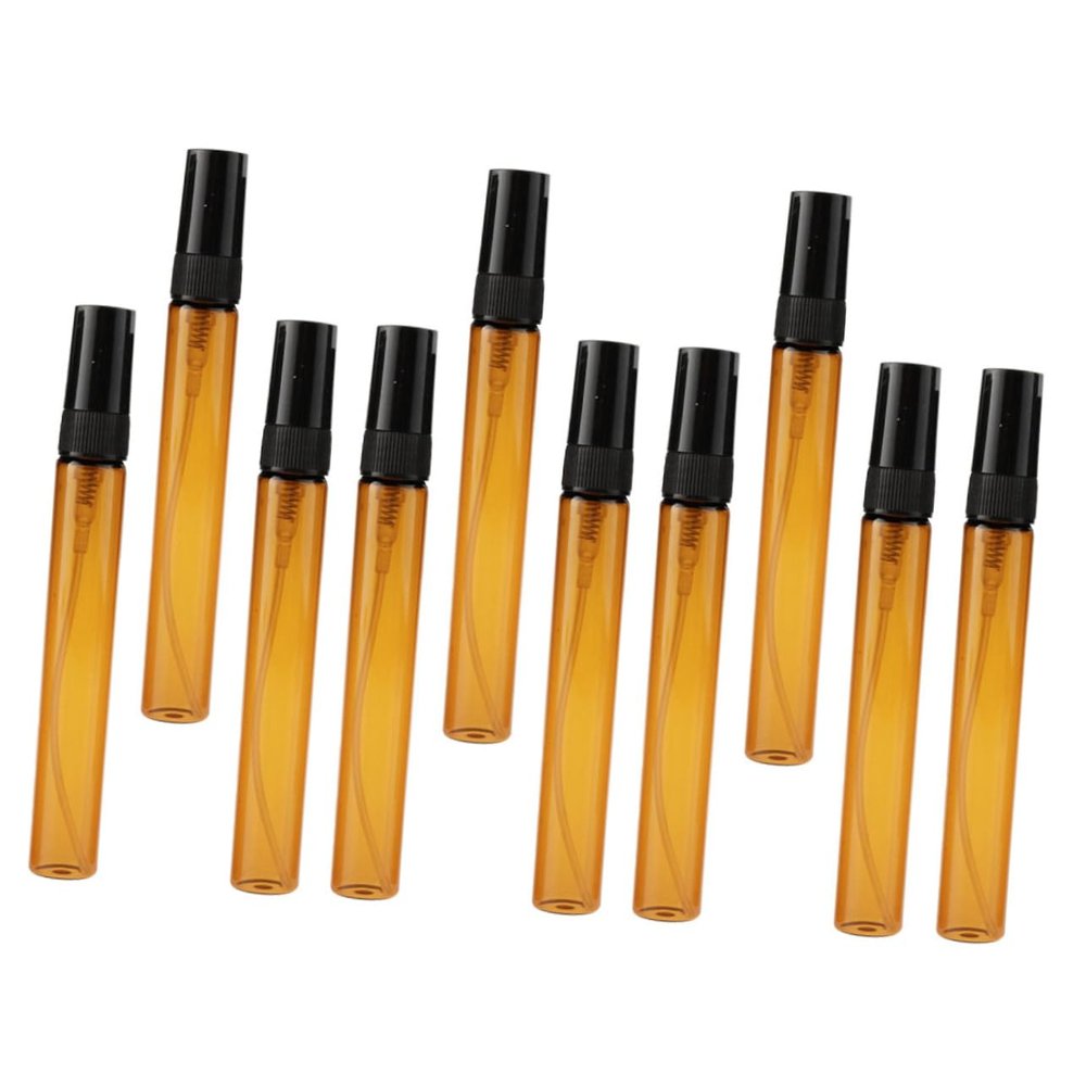 Baluue 20pcs 5ml Brown Glass Atomizer Spray Bottles for Travel