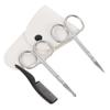 Ipetboom 4pcs Precision Beard Scissors Set Stainless Steel Grooming Kit for Men with Pointed Round Scissors White Leather Comb Nose Hair Trimmer for Beard and Mustache Trimming view 1