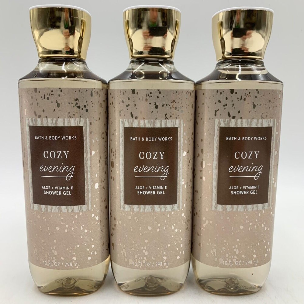 3 Cozy Evening Aloe & Vitamin E Shower Gel bath body 10 fl oz