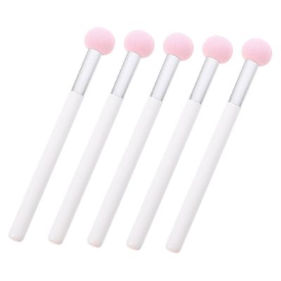 Baluue 5pcs Powder Puff Makeup Sponge Comfortable Foundation Applicator for Skin Soft Round Head Blending Sponges for Daily and Professional Use Pink White Handle