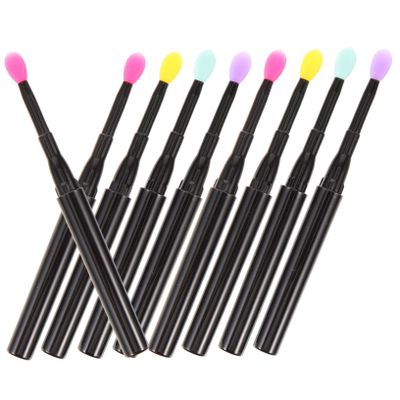 FOMIYES 12pcs Silicone Lip Brush with Cover Comfortable Lip Gloss Applicator for Smooth Application Eyeshadow and Lipstick for Travel and Everyday Use