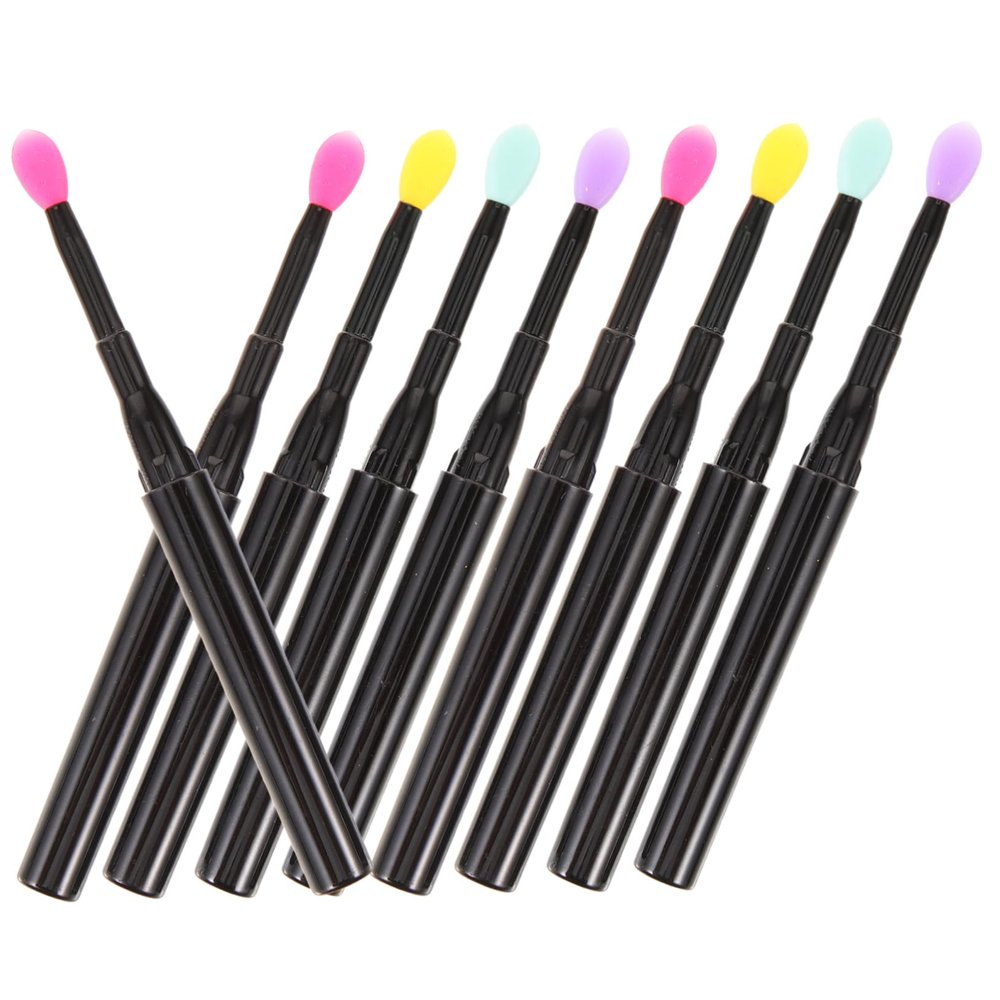 FOMIYES 12pcs Silicone Lip Brush with Cover Comfortable Lip Gloss Applicator for Smooth Application Eyeshadow and Lipstick for Travel and Everyday Use