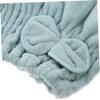 Baluue 2pcs Coral Fleece Hair Drying Towels Quick-dry Bathing Caps for Women Ultra Absorbent Hair Wraps with Bow for Curly Thick and Frizzy view 2