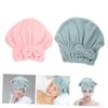 Baluue 2pcs Coral Fleece Hair Drying Towels Quick-dry Bathing Caps for Women Ultra Absorbent Hair Wraps with Bow for Curly Thick and Frizzy view 4
