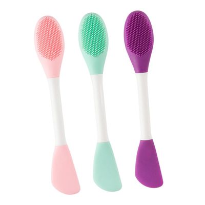 SOESFOUFU Silicone Face Cleaning Brush Set 3pcs Multi-Function Manual Facial Cleaner Double Head Skin Cleansing Tool