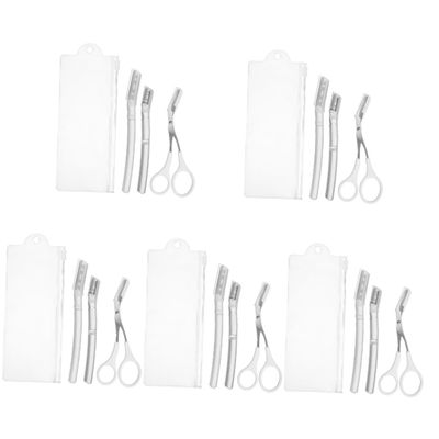 FOMIYES 5sets Grooming Scissors Eyebrow Trimmer Razor Stylish Beauty Tool Kit Complete