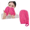 Baluue 3pcs Soft Facial Cleaning Gloves Thickened Makeup Removal Puff Pads for Cosmetic Cleaning Luxurious Reusable Mitts Rosy view 2