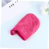 Baluue 3pcs Soft Facial Cleaning Gloves Thickened Makeup Removal Puff Pads for Cosmetic Cleaning Luxurious Reusable Mitts Rosy view 3