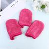 Baluue 3pcs Soft Facial Cleaning Gloves Thickened Makeup Removal Puff Pads for Cosmetic Cleaning Luxurious Reusable Mitts Rosy view 4