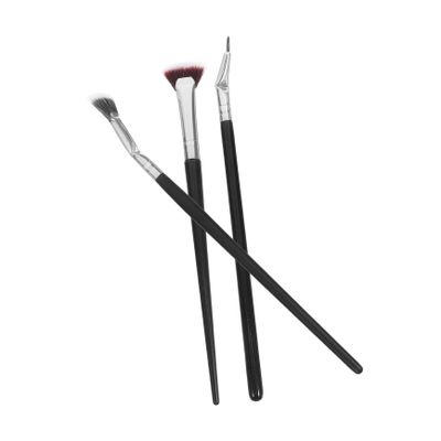 NOLITOY 1set Fan-shaped Eyelash Brush Clump Mascara Applicator Comfortable Grip Eye Makeup Tools for Lashes and Extensions Includes Short-haired Fan and Angled Liner Brush