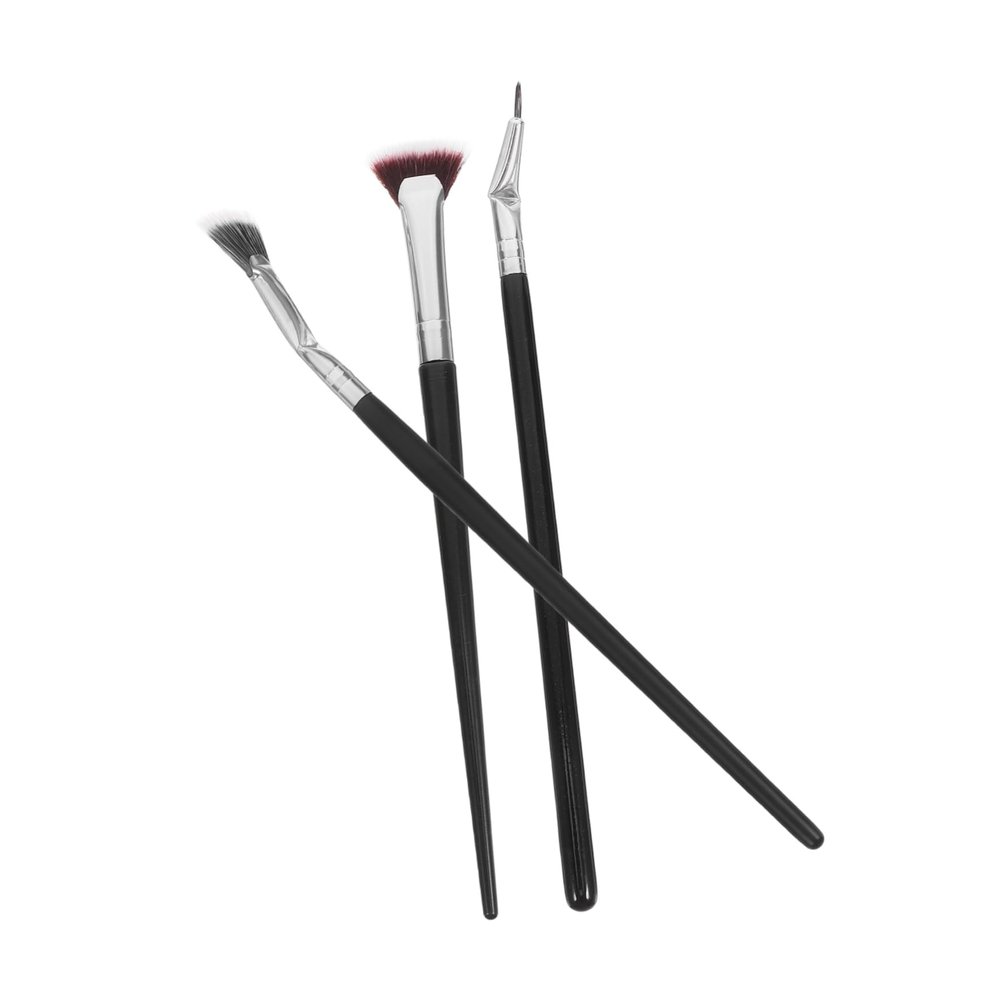NOLITOY 1set Fan-shaped Eyelash Brush Clump Mascara Applicator Comfortable Grip Eye Makeup Tools for Lashes and Extensions Includes Short-haired Fan and Angled Liner Brush