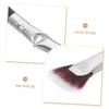 NOLITOY 1set Fan-shaped Eyelash Brush Clump Mascara Applicator Comfortable Grip Eye Makeup Tools for Lashes and Extensions Includes Short-haired Fan and Angled Liner Brush view 4