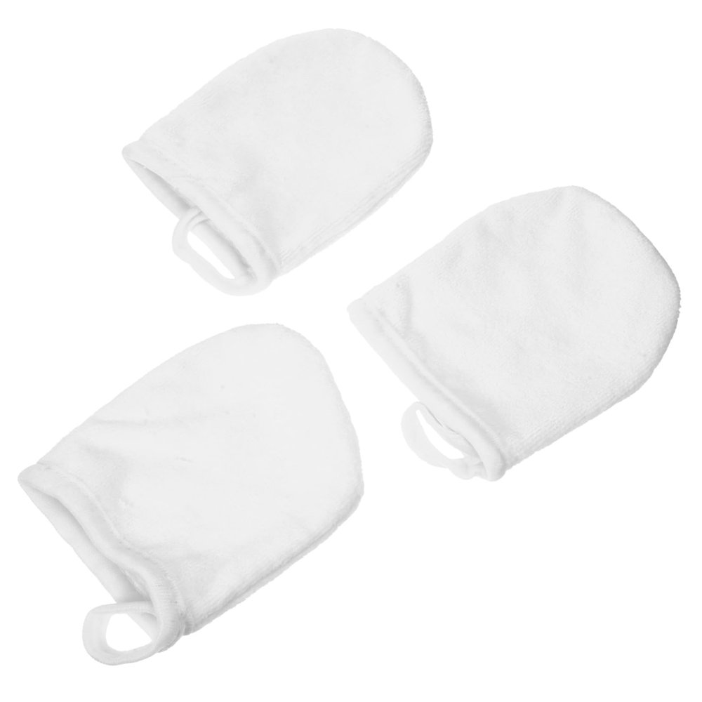 Baluue 3pcs Makeup Removal Gloves Reusable Cleansing Pads Gentle Facial Cleaning Gloves for Day Makeup Removal Soft Washable Exfoliating
