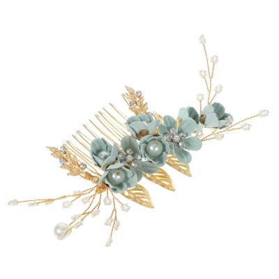 Beatifufu 3pcs Bridal Hair Comb Crystals Elegant Alloy Rhinestone Headdress for Weddings Engagements Special Occasions Green