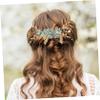 Beatifufu 3pcs Bridal Hair Comb Crystals Elegant Alloy Rhinestone Headdress for Weddings Engagements Special Occasions Green view 4