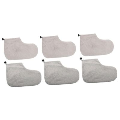 Beatifufu 3pairs Comfortable Wax Therapy Foot Covers for Paraffin Wax Treatment Elastic Band Design Washable Reusable Foot Wraps for and