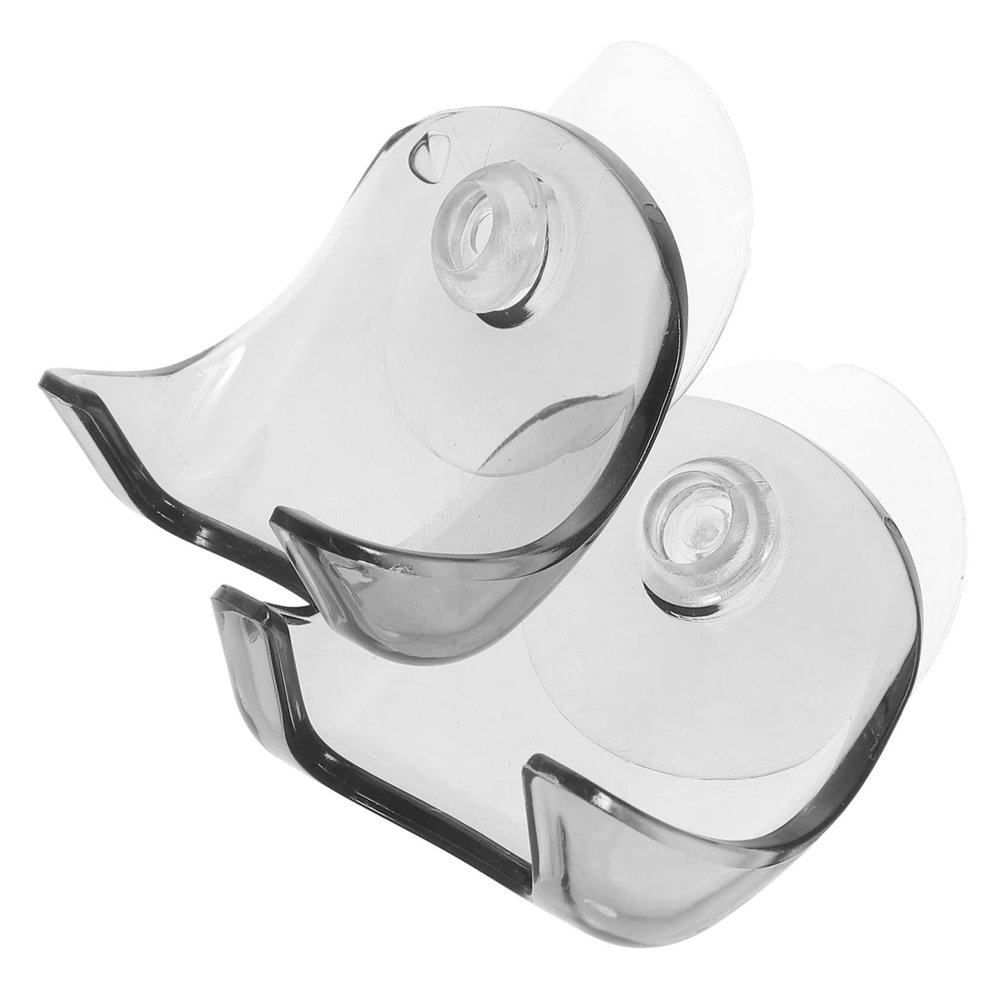 Baluue 2pcs Cup Holders Space-saving Bathroom Shaver Storage Rack for Easy Access and Quick Drying Plastic Design Gray for Organized Shaving Supplies