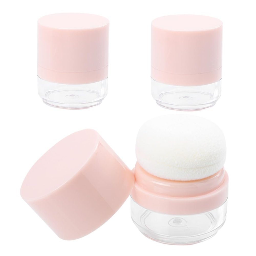 minkissy 3pcs Empty Makeup Puff Boxes Refillable Talc Powder Containers for Women Body Dusting Powder Puff Case Travel Compact Case