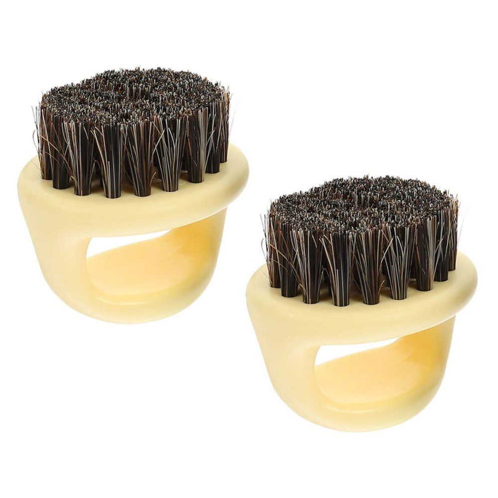 Baluue 2pcs Handheld Beard Grooming Brush Multi-functional Hair Styling Cleaning Tool for Men for Removing Excess Hair and Reducing Itch for Salon and Home Use