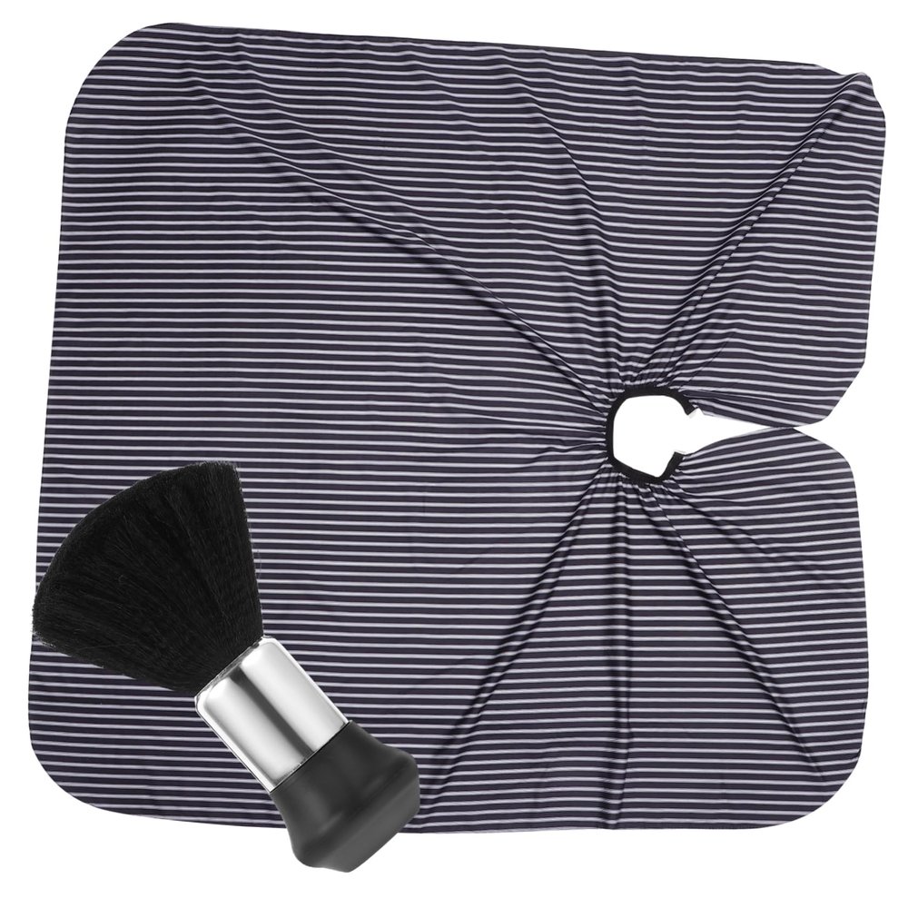 Baluue Barber Cape Hairdresser Cape Haircut Neck Duster Brush Barber Supplies Striped
