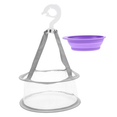 Beatifufu 1set Silicone Makeup Brush Cleaning Bowl and Drying Rack Brush Cleaner Design for Convenient Cleaning and Storage Gray