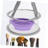 Beatifufu 1set Silicone Makeup Brush Cleaning Bowl and Drying Rack Brush Cleaner Design for Convenient Cleaning and Storage Gray view 4