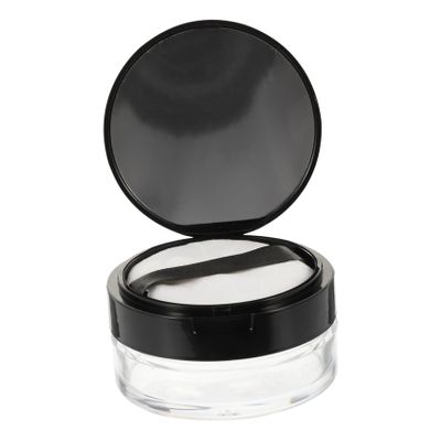 Baluue 1set Portable -lid Loose Powder Container Puff Travel-friendly Makeup Holder for Women Compact for