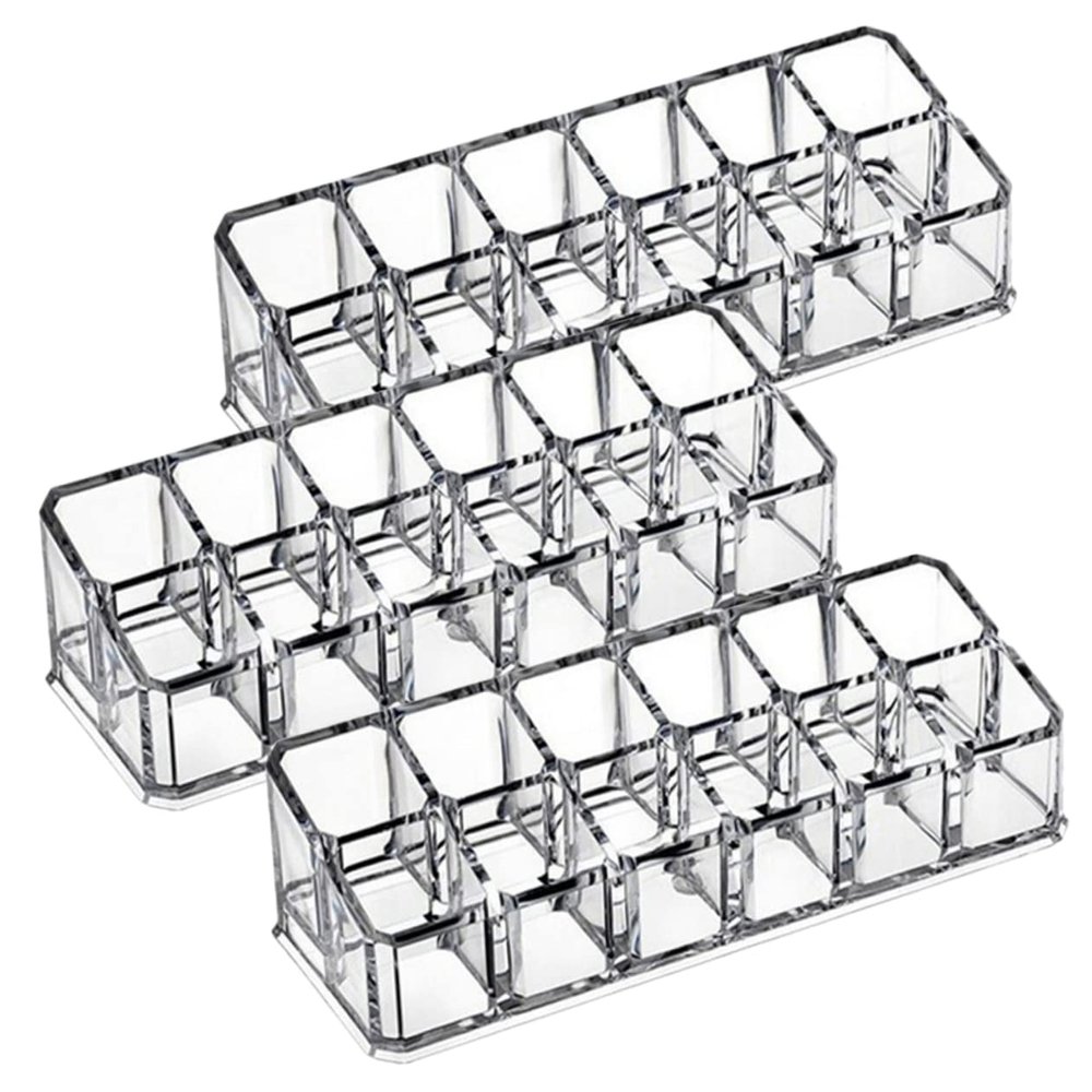 Baluue 3pcs Lipstick Holder Desktop Organizer Makeup Brush Storage Rack Cosmetics Organizer Lipstick Display Stand