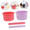 LALADEFIEE 4pcs Silicone Wax Bowl Hair Removal Foldable Wax Warmer Liner Kit for and Storage view 2