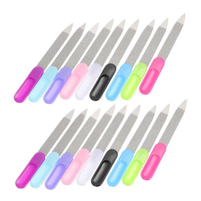 minkissy 27pcs Stainless Steel Nail Files for Fingernails and Toenails Manicure and Pedicure Tools for Natural and Artificial Nails for Home Use Random Color