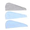 Baluue 3pcs Microfiber Hair Dry Towels for Women Fast Drying Lightweight Hair Wraps for Curly Frizzy Straight Thick Portable and Easy to Use Blue and Grey Colors view 1