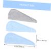 Baluue 3pcs Microfiber Hair Dry Towels for Women Fast Drying Lightweight Hair Wraps for Curly Frizzy Straight Thick Portable and Easy to Use Blue and Grey Colors view 2