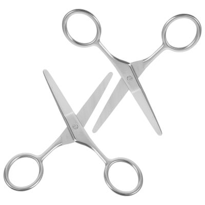 LALADEFIEE 2pcs Stainless Steel Eyebrow Scissors for Precise Trimming of Facial Hair Rounded Tip Design for Safe Use for Eyebrows Nose Hair and Beard Grooming