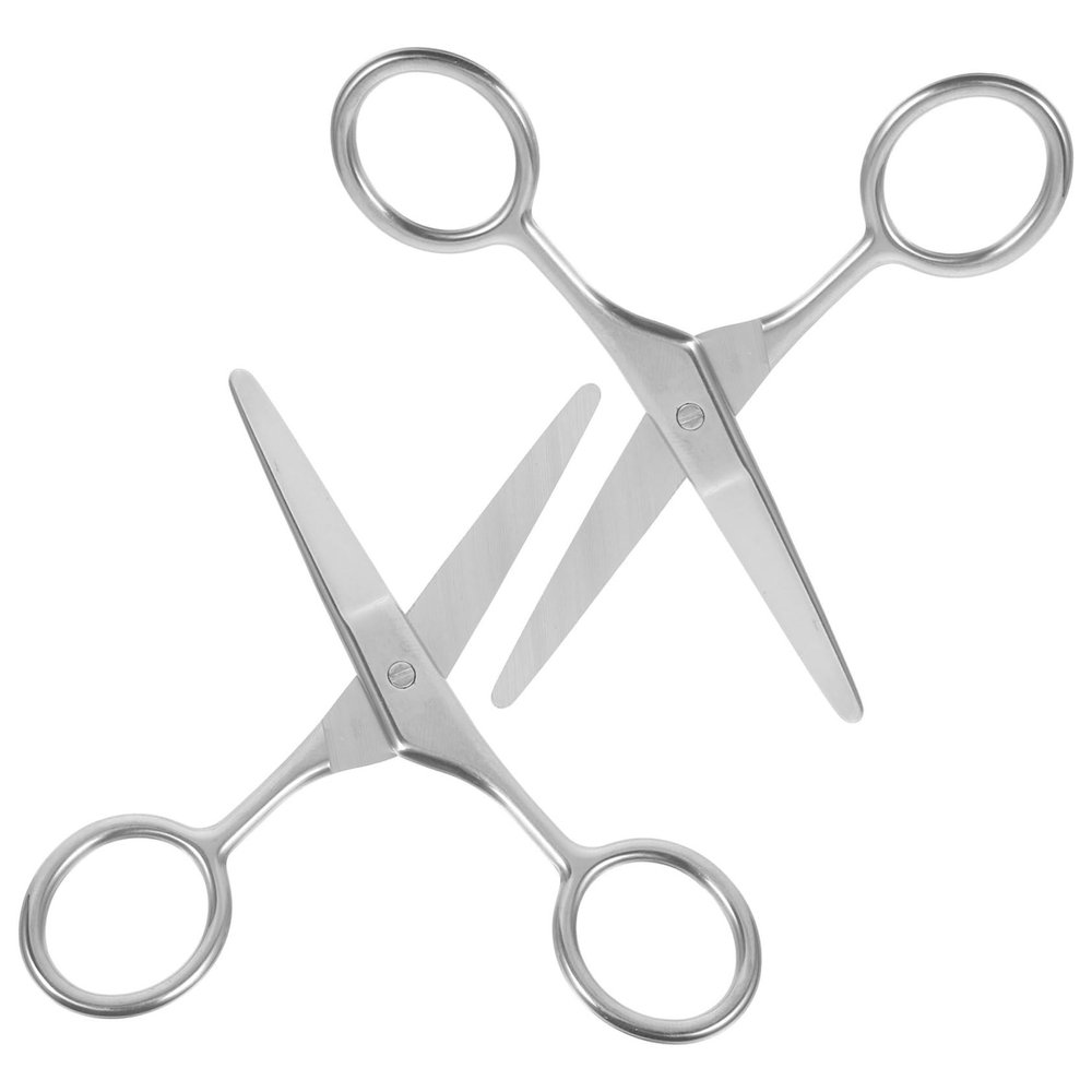 LALADEFIEE 2pcs Stainless Steel Eyebrow Scissors for Precise Trimming of Facial Hair Rounded Tip Design for Safe Use for Eyebrows Nose Hair and Beard Grooming