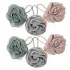 HONMEET 6pcs Rose Flower Bath Balls Bath Exfoliating Balls Loofah Shower Luffa Sponges for Women view 1