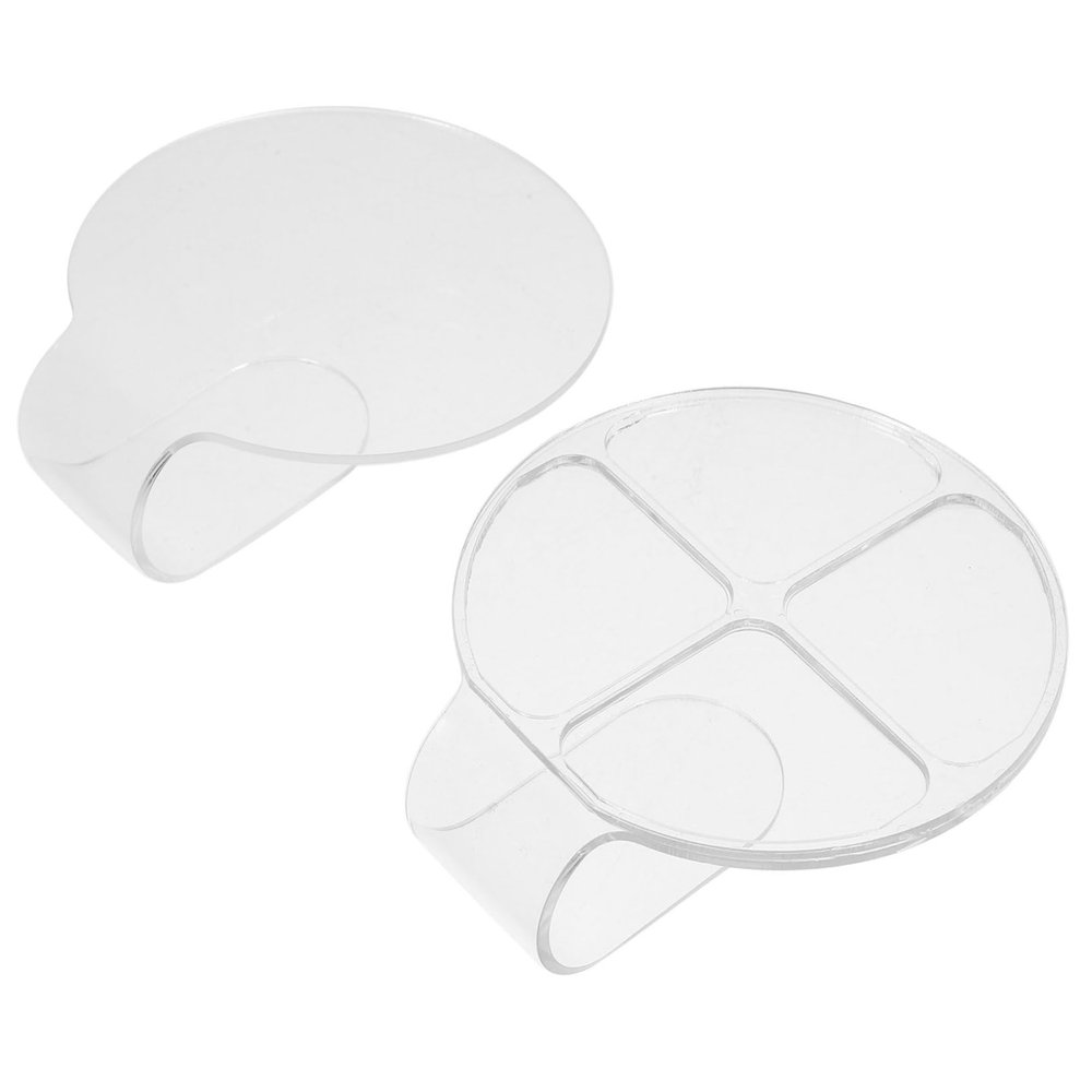 BELLIFFY 2pcs Makeup Mixing Plates Handheld Blending Trays for Foundation Eyeshadow Lipstick Convenient Color Mixing Pallets Go Artists