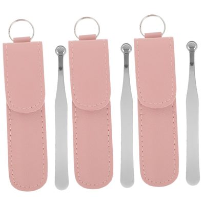 NOLITOY 3pcs Multi-function Nose Hair Clip Portable Tweezers with Leather Case for Precise Grooming for Men and Women Includes Design for Safe Use