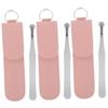 NOLITOY 3pcs Multi-function Nose Hair Clip Portable Tweezers with Leather Case for Precise Grooming for Men and Women Includes Design for Safe Use view 1