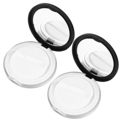 ASAKKURA 2pcs Portable Loose Powder Case with Puff for Travel Empty Makeup Container with Sifter Lightweight for Daily Use Go