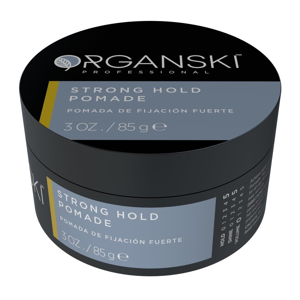 Organsky Professional Pomade 2.87 oz | Strong Hold, High Shine | Water-Based, Flake-Free | Easy to Apply & Wash Out For All Hair Types