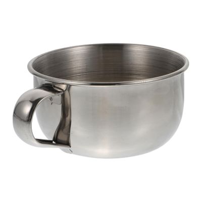 HAPINARY Stainless Steel Shaving Bowl with Handle Practical Foaming Vessel for Men Easy to Clean Slip-resistant Design for Grooming and Shaving Essentials