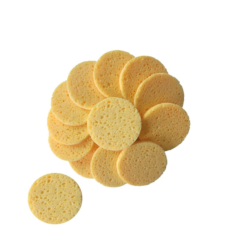 AUTSUPPL 20pcs Skin-friendly Makeup Pads Round Facial Cleansing Sponges for Gentle Skin Exfoliation for Daily Makeup Removal and Face Cleaning Color