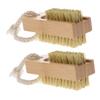 ASAKKURA 2pcs Nail Brushes with Ergonomic Handle Dual-sided Fingernail and Toenail Cleaning Tool Portable Design for Grooming and Spa Use for Women view 1