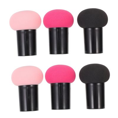 AUTSUPPL 6pcs Mushroom Shape Makeup Powder Puff Dry Wet Blending Brush Girl Makeup Tool Face Powder Puff Portable