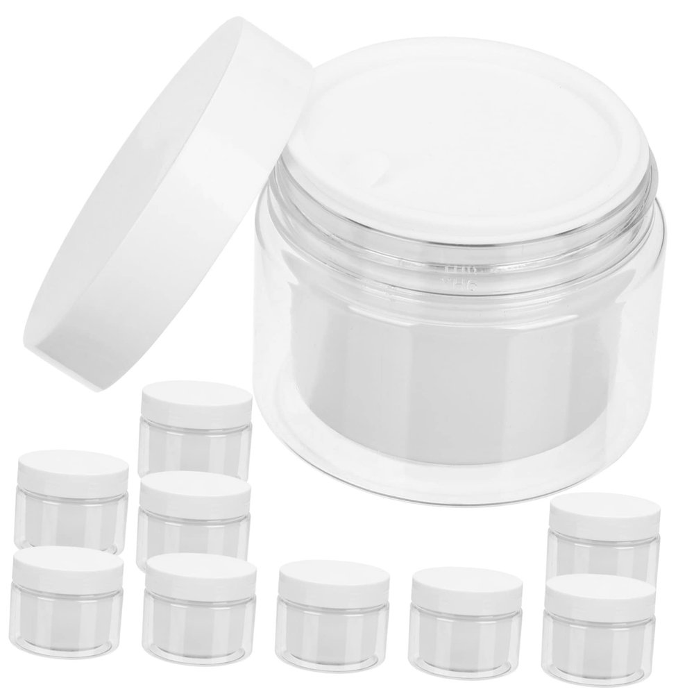 BIUDECO 10pcs Leak Cosmetic Containers with Lids Travel-friendly Lotion Cream Jars for Body Butter Skin Care Products Reusable Easy to Clean Dispensers for Makeup Lotions