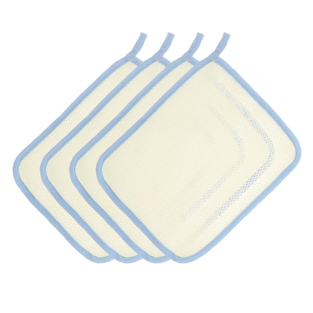 ASAKKURA 4pcs Exfoliating Bath Cloths Double Soap Foaming Washcloths for Massage Stylish Skin Smoother for Men Women Compact Design for Travel Outdoor Use Beige