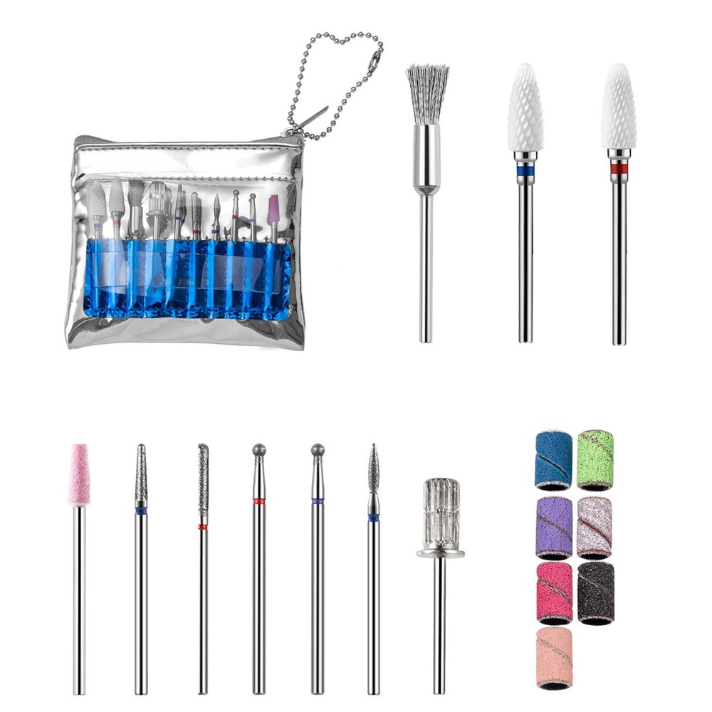 10pcs Drill Bits Set Sanding Bands Electric File And Acrylic Gel Bit For Manicure Pedicure